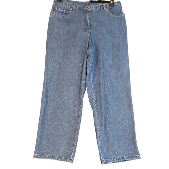 Ruby Rd. Petite Womens Jeans Blue Size 14P Cotton Blend Button Zip Closure - Picture 1 of 12